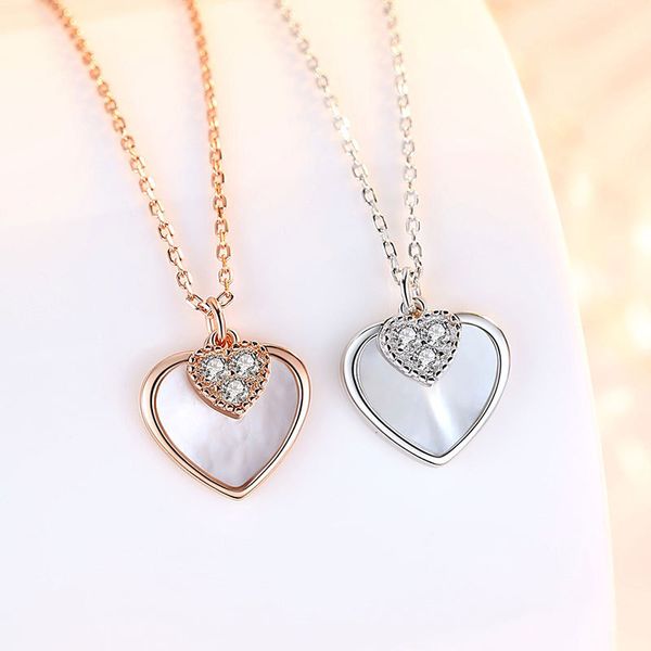 

jewelry highly quality women party wedding lovers giftnet red singapore s925 heart-shaped fritillaria sterling silver necklace pendant small