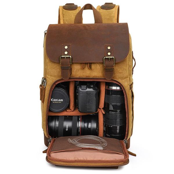 

backpack casual pography bag hit color waterproof canvas slr digital retro camera