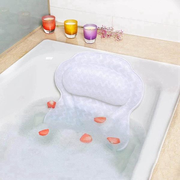 

other bath & toilet supplies pillow with mesh for neck and back support home bathroom ergonomic bathtub cushion head shoulder