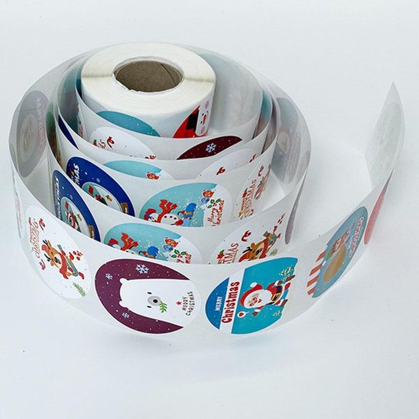 

gift wrap 500pcs 2 inch cute christmas seal sticker round packaging bag box labels thank you stickers xmas holiday party decoration