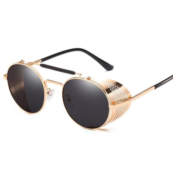 

outdoor eyewear ray beim brand round metal sunglasses steampunk men women fashion glasses designer vintage side mesh uv400