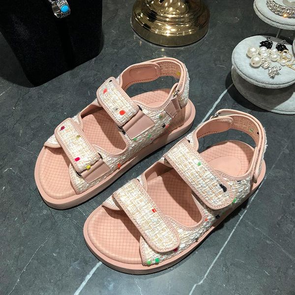 

double strap sandals hook shoes woman genuine leather luxury summer black women embellished zapatos de mujer