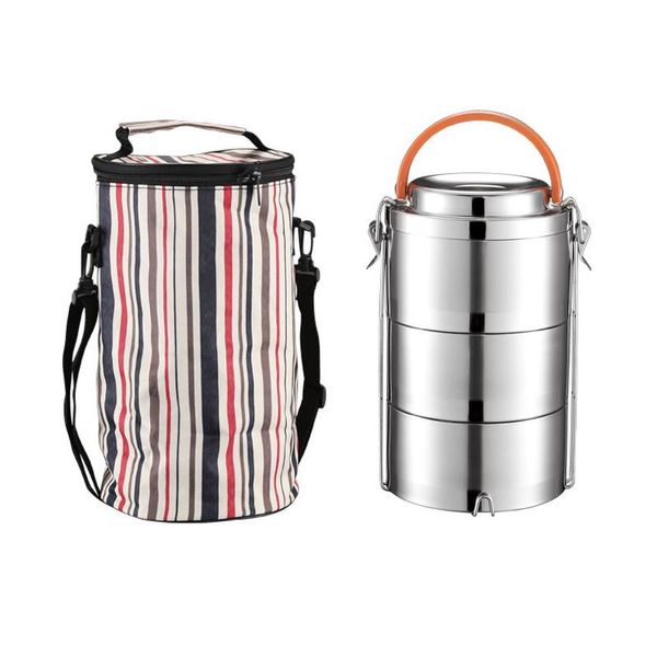 

arrival stainless steel vacuum insulation lunch box 2-4 layer large capacity bento school office camping container dinnerware sets