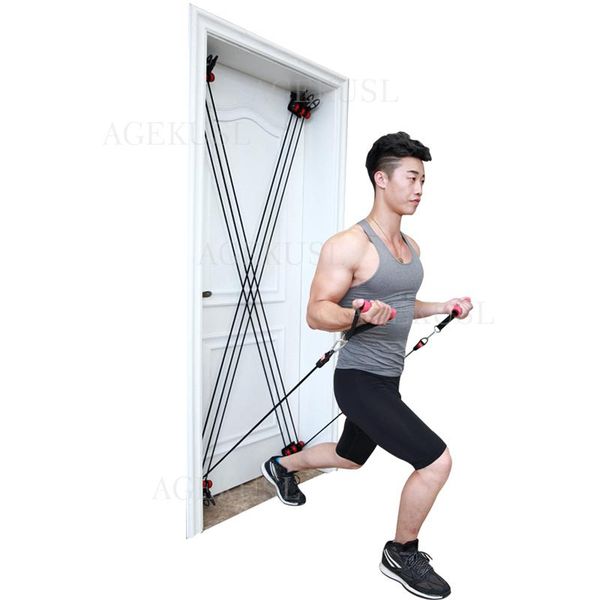

resistance bands agekusl 210 lbs pulley training fitness yoga tube pull rope universal door exercise tubes body building