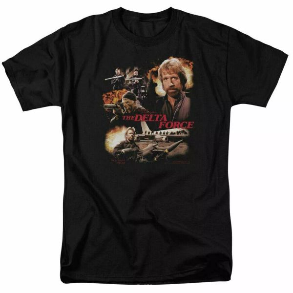 

delta force action pack t shirt mens licensed war movie tee black, White;black