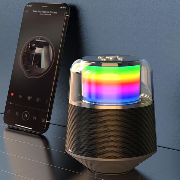 Tragbare Lautsprecher, Bluetooth-Lautsprecher, RGB-Musik-Player mit buntem Licht, 1200 mAh wiederaufladbarer Akku, 3D-Stero-Loundspeaker, Freisprecheinrichtung, kabellos