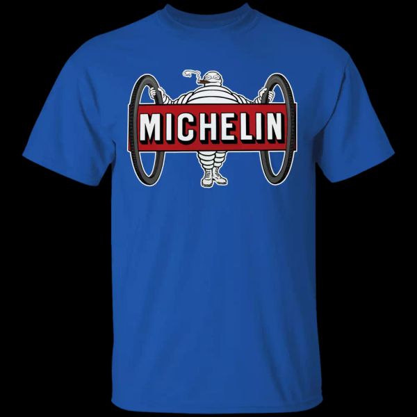 

michelin, retro, sign, tires, bibendum, michelin man, car, automotive, t-shirt, White;black