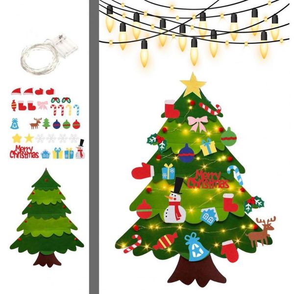

christmas decorations diy felt tree wall hanging exquisite ornament santa claus snowflakes year home decoration