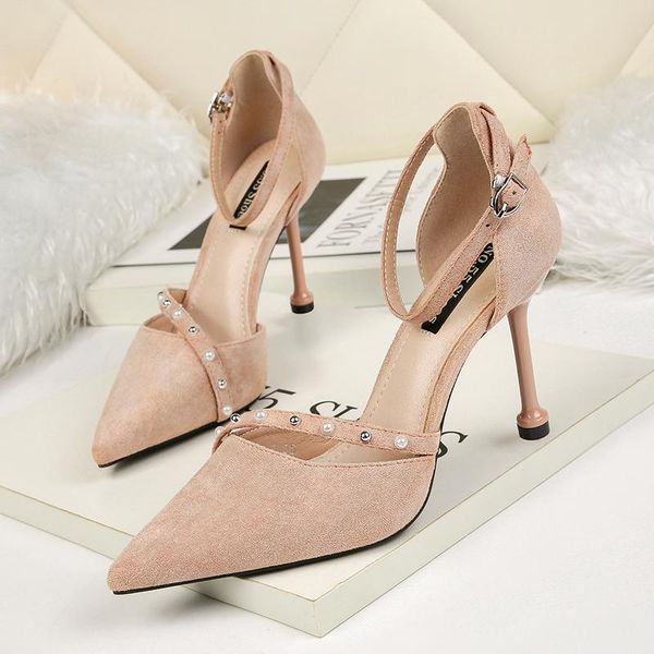 

women summer 9cm high heels luxury sandals lady red khaki pumps female footwear pearl wedding bridal elegant dress shoes, Black