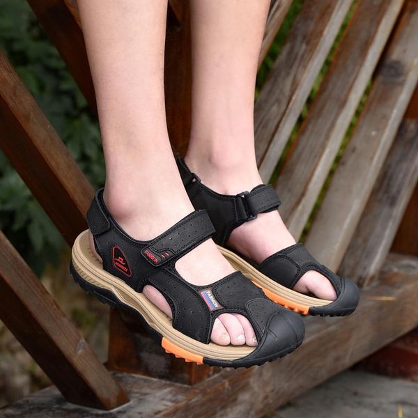 

sandals slippers breathable men sport shoe for man mujer shoes sports work zapatillas sandale male safety sneakers comfortable, Black