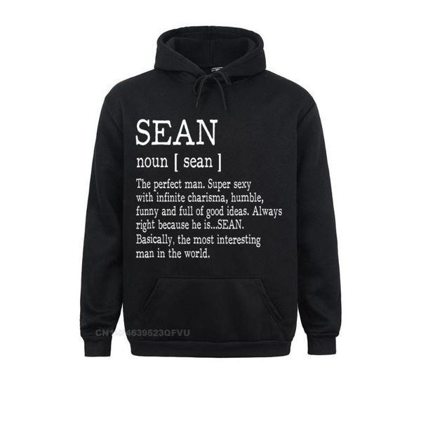 

men's hoodies & sweatshirts definition first name sean men hoodie funny design women cotton harajuku tees, Black