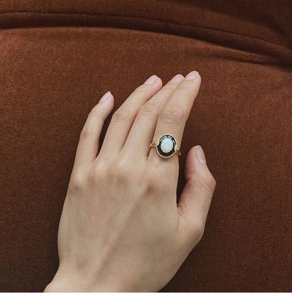 

oval opal ring gold vintage statement rings october birthstone 925 sterling silver jewelry