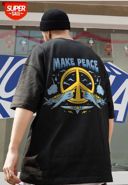 

hip-hop oversize national tide clothes hiphop short-sleeved male brand summer plus size t-shirt fat half-sleeved #qv6h, White;black