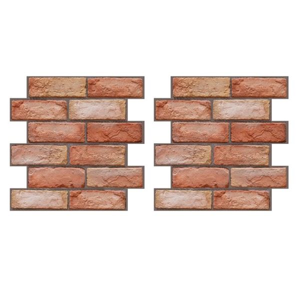 

wallpapers 2pcs wall stickers brick pattern design waterproof decals