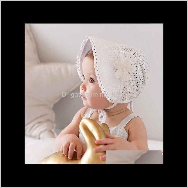 Accessori Baby Maternity Drop Delivery 2021 Kids Pure Cotton Infant Girls Pizzo Fiore Bambini Moda Cappelli stile vintage Cappellini estivi