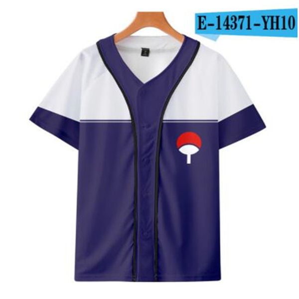 Человек Летний бейсбол Джерси Кнопки T-рубашки 3D Печатная уличная Уличная одежда Тис Рубашки Хип-хоп Одежда хорошего качества 027