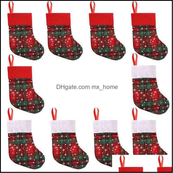 Festivo Suprimentos Casa Jardim De Floco De Neve De Floco De Neve Decoração De Natal Árvores Ornamento Decorações De Partido 9 polegadas Socas Doces Xmas Pequenos Presentes