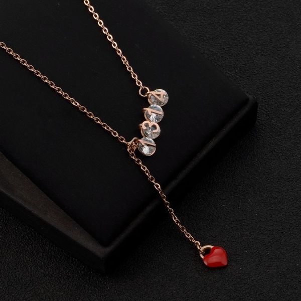 

pendant necklaces letter ncaklace women wholesale couple chain 1314 heart stainless steel fashion rose gold necklace for, Silver
