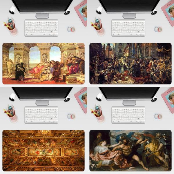 

mouse pads & wrist rests renaissance painting gaming mousepad large super size game pad mause mat rubber for keyboard computer