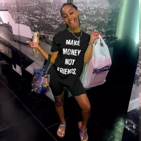 

women's jumpsuits & rompers women 2 pieces set shorts and t-shirt, Black;white