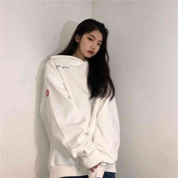 

women's hoodies & sweatshirts sweater women autumn new korean version of thin loose hooded oversize design sense niche coat jacket, Black
