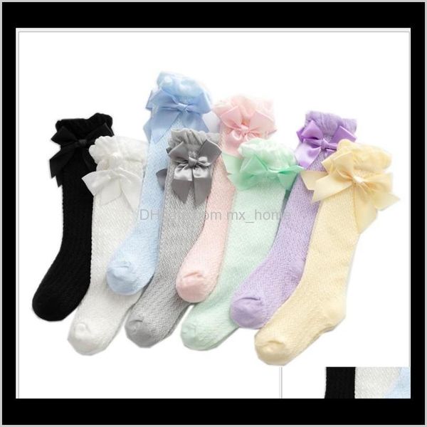 Kleidung Baby Kinder Mutterschaft Drop Lieferung 2021 Kleine Mädchen Schleife Kniehohe Fischnetz Baby Kleinkind Bowknot In Tube Socken Kid Hollow Out Socke Dkl