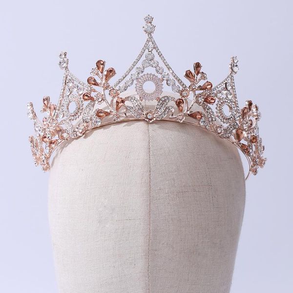 

hair clips & barrettes baroque crown european and american bridal headdress mori rhinestone princess tiaras wedding accessories decorate, Golden;silver