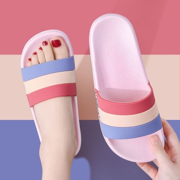 

luxury slippers net red female couple summer family home anti slip thick soft soled bath bathroom cool slippers, Black