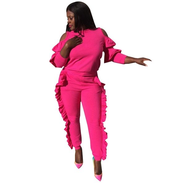 

omsj bodycon pleated ladies solid long sleeve autumn sweatshirt+pants sets women nightclub party dresses two piece vestidos 210517, White