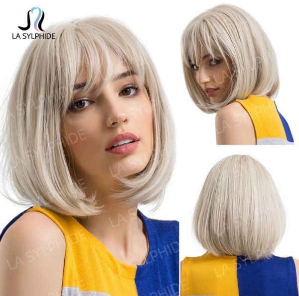 

synthetic wigs short hair grey brand fashionable, Black