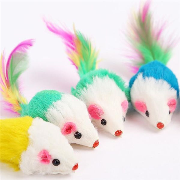 

cat toys 10pcs toy cute mouse bite resistant faux feather pet interactive simulation training