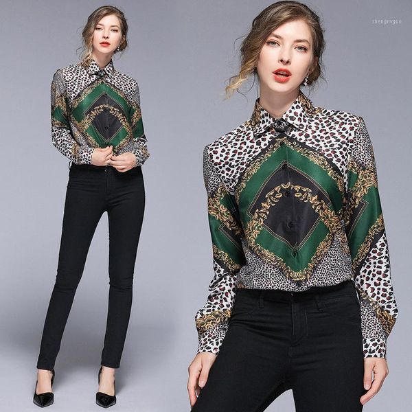 

spring summer fall runway floral print collar long sleeve ol turn-down neck womens party casual shirts blouse women's blouses &, White