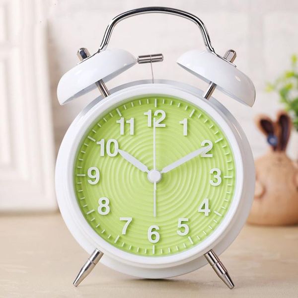 

other clocks & accessories alarm clock fashion corrugated 3d character quiet mute metal bell children kids desk table home bedroom decor