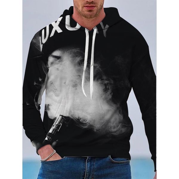 

take a gun image men s 3d printed hoodie visual impact party punk gothic round neck american sweatshirt hoodie, Black