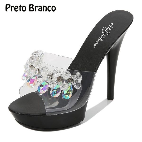

pure-color summer fashion round-head with red high-heeled sandals a line of sandal women lfd, Black