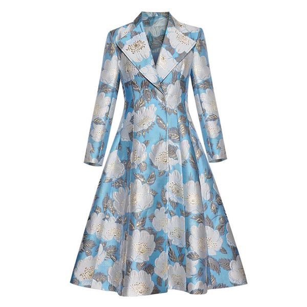 

women's trench coats arrival jacquard print women trenchcoat fashion turn-down collar pleated coat k1276, Tan;black