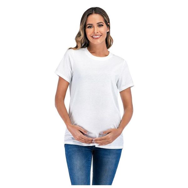 

maternity & tees summer t-shirt o neck short sleeve solid color loose tee pregnant #20, White
