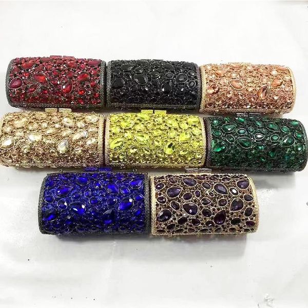 

evening bags 2021 arrival yellow/black/green 8 colors women crystal clutch bag luxury ladies diamond party prom shoulder purses handbags