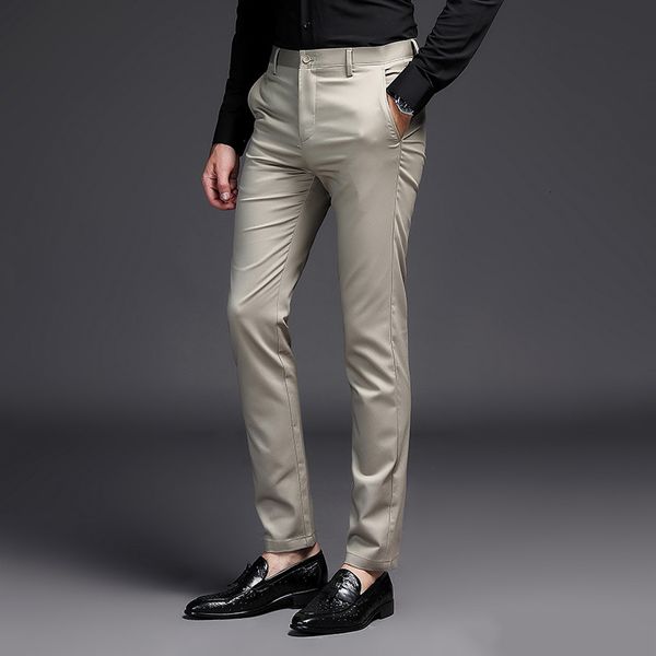 

men's suits & blazers business trousers slim dress casual pants straight black suit work fashion wedding spring costume ternos 28-38 d6, White;black