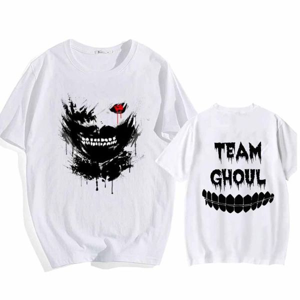 

men's t-shirts tokyo ghoul logo o-neck fashion hip hop print anime t-shirt, White;black