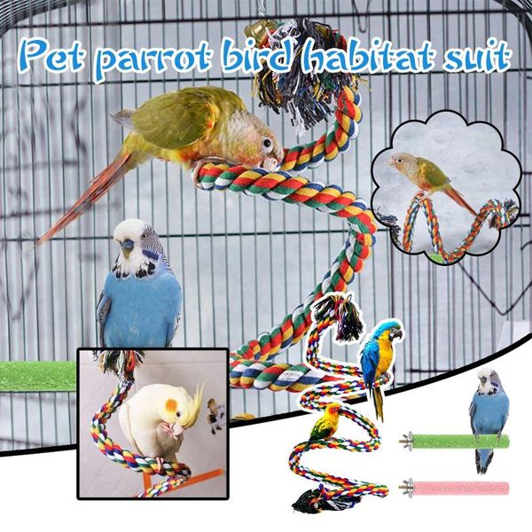 

other bird supplies creative birdcage combination climbing cotton rope molar station rod grinding claw pet cage toy bell swing