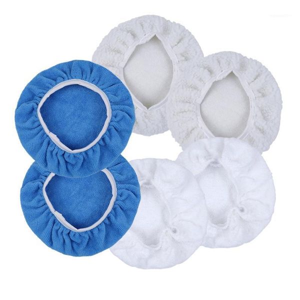 

microfiber polishing bonnets 6pcs orbital buffer 5-6" 7-8" 9-10" 3 sizes polisher pad cover car waxing applicator bonnet care