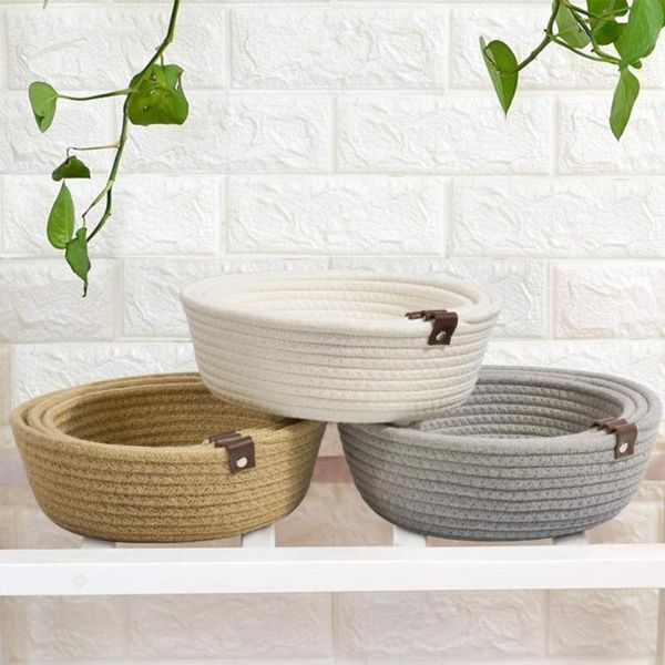 

storage drawers breathable woven basket with handle flax eco-friendly box for home