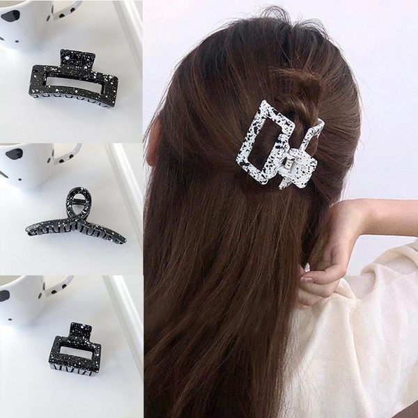 

hair accessories ink black and white ladies crab hairpins acetate geometric women catching tools girls gifts barrettes
