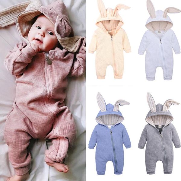 

rompers baby girl animal hooded boy romper infant jumpsuit casual born sleeveless solid clothes winter outfit girls one-pieces set, Blue
