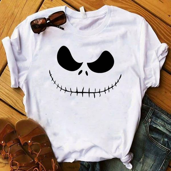 

halloween grimace print womens short sleeve tee clothes graphic, White