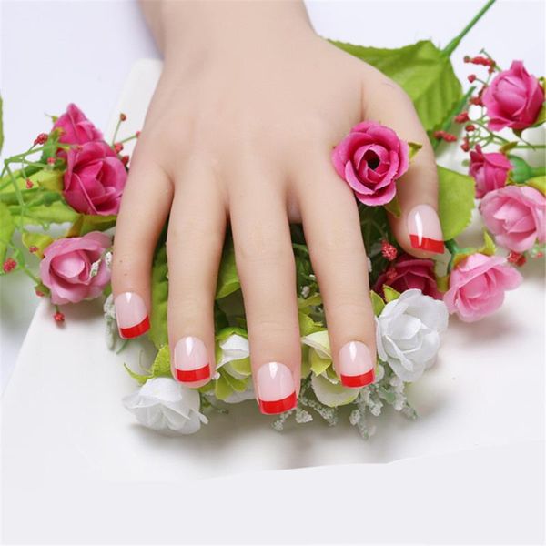 

nail art kits natural french short false nails 3 styles plastic classical full artificial for home office faux ongles 24pcs