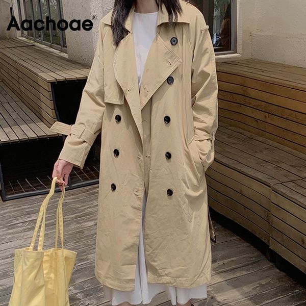 

2021 new arrivals solid long trench women turn down collar korean windbreaker outwear retro batwing sleeve trench coat, Black;white