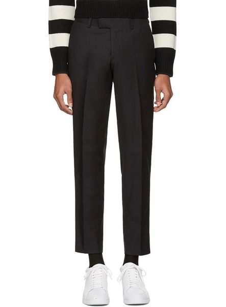 

men's pants clothing fashion slim casual trousers simplicity ankle-length plus size male singer costumes, Black