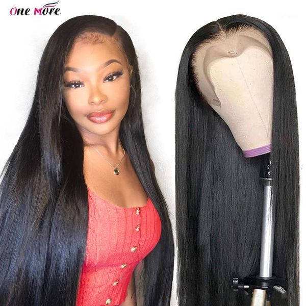 

one more straight lace part wig 13x4x1 front human hair wigs pre plucked brazilian remy 180 density1, Black;brown